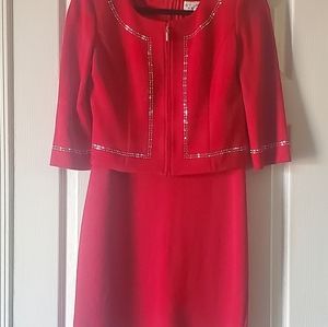 ST JOHN Evening Knit Dress & Jacket Set size 2